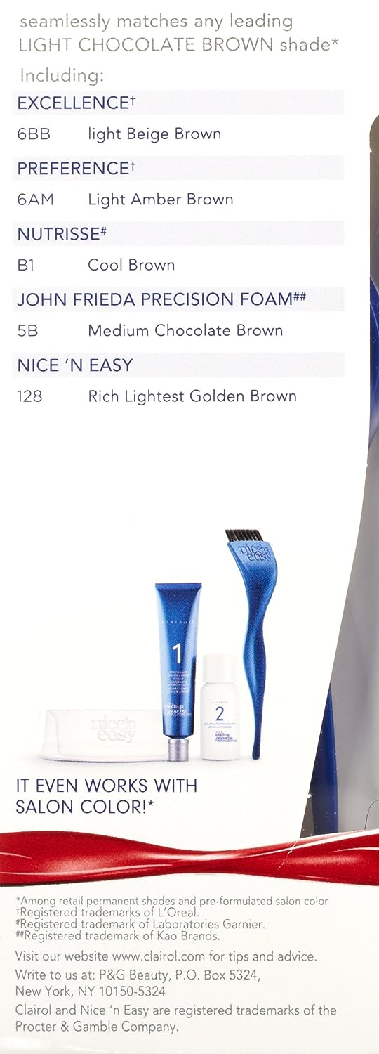 Clairol Root Touch-Up by Nice'n Easy Permanent Hair Dye, 6WN Light Chocolate Brown Hair Color, Pack of 1