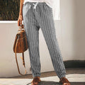high waist long striped pants