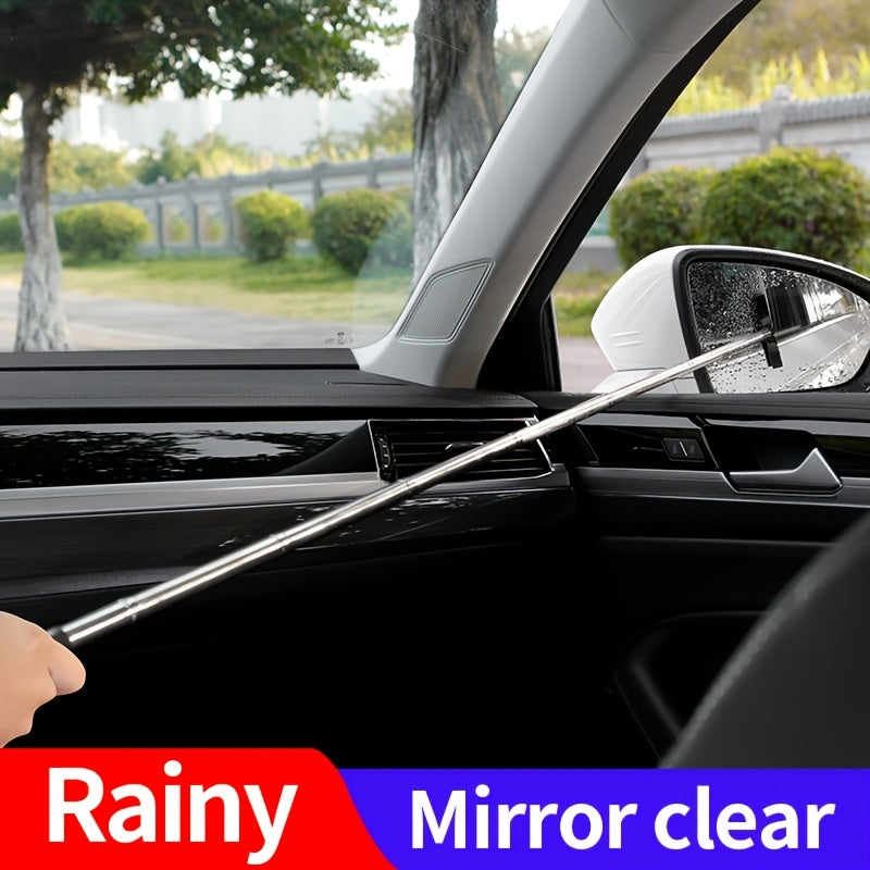 Portable Rearview Mirror Wiper Retractable Car Window Cleaning Brush With SponCleaner Remover