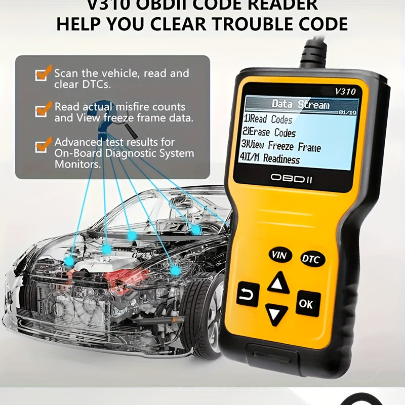 Car OBD2 Scanner Code Reader Engine Fault Code Reader Scanner CAN Diagnostic Scan Tool For All OBD II Protocol Cars Since 1996