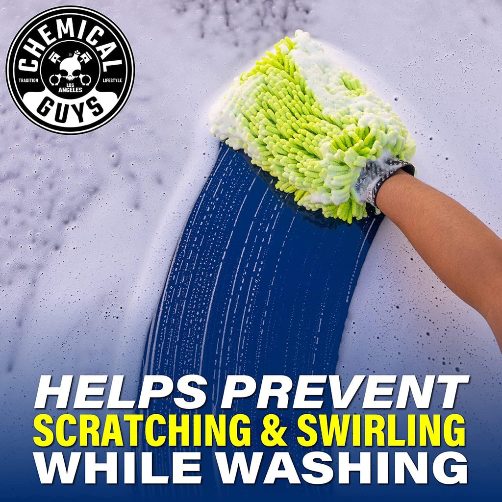 Chemical Guys CWS_402_16M Car Wash Starter Bundle - Mr. Pink Foaming Car Wash Soap, 16 fl oz, Candy Scent + Green Chenille Wash Mitt (2 Items) Works on Cars, Trucks, SUVs, RVs &amp; More