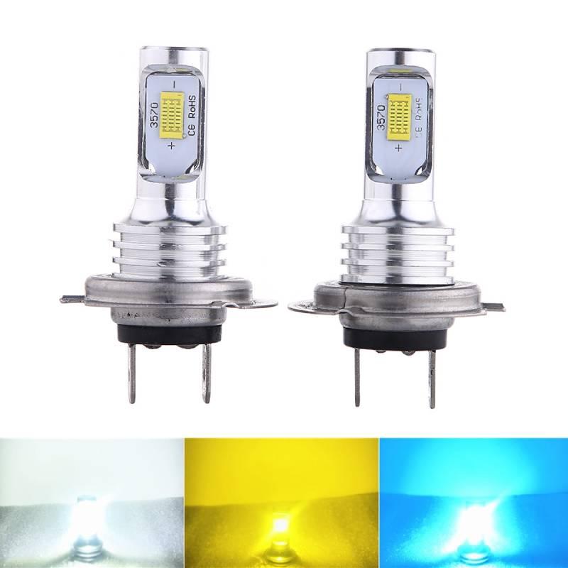 2PCS Blue Yellow White High Light External Led Bulb Car Led Fog Driving Lights H4 80W 3570 2SMD