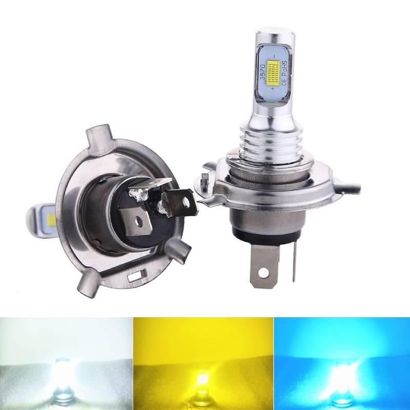 2PCS Blue Yellow White High Light External Led Bulb Car Led Fog Driving Lights H4 80W 3570 2SMD
