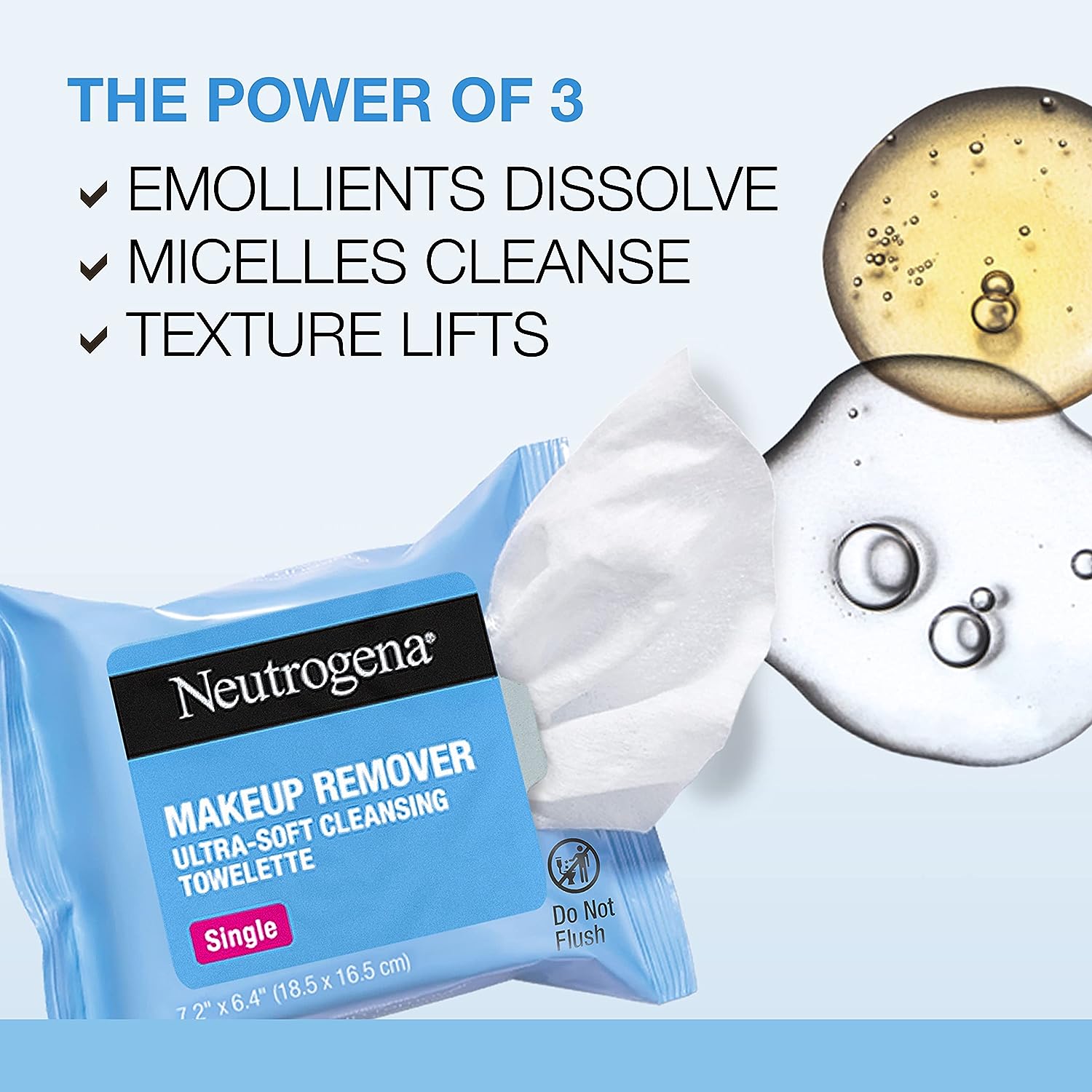 Neutrogena Makeup Remover Wipes Singles, Daily Facial Cleanser Towelettes, Gently Removes Oil &amp; Makeup, Alcohol-Free Makeup Wipes, Individually Wrapped, 20 ct