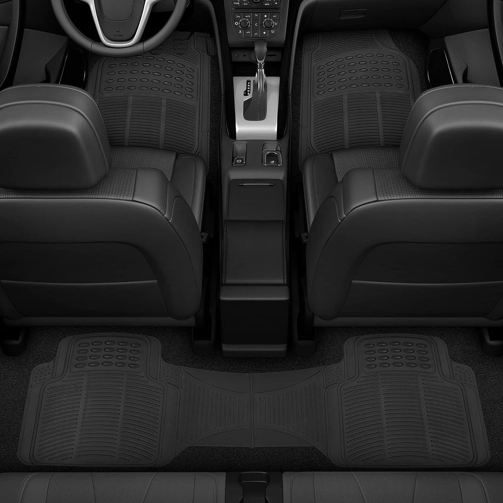BDK ProLiner Floor Mats for Cars Trucks SUV, Black 3-Piece Heavy Duty Car Mats with Universal Fit , All Weather Car Floor Liners