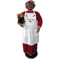 Christmas Time 58-In. African American Dancing Mrs. Claus with Apron and Gift Sack | Animated Indoor Christmas Holiday Home Decor | CT-AMC058-2RD1-AA
