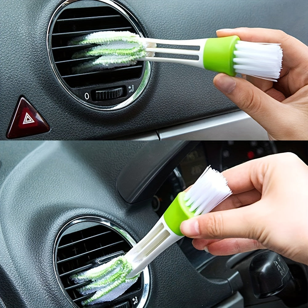 2-in-1 Air Conditioning Outlet Vent Brush Internal Cleaning Tools Interior Multi-purpose Dust Cleaner For Car
