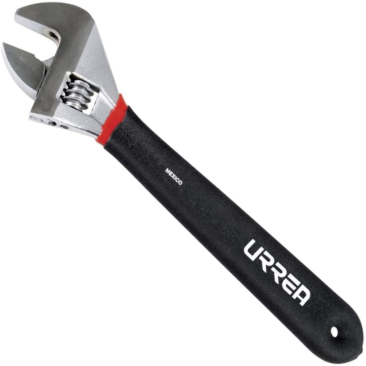 URREA Adjustable Wrench - 24-Inch Professional Grade Tool with Extra-Wide Capacity &amp; Nickel-Chrome Finish with Cushion Grip - 724G
