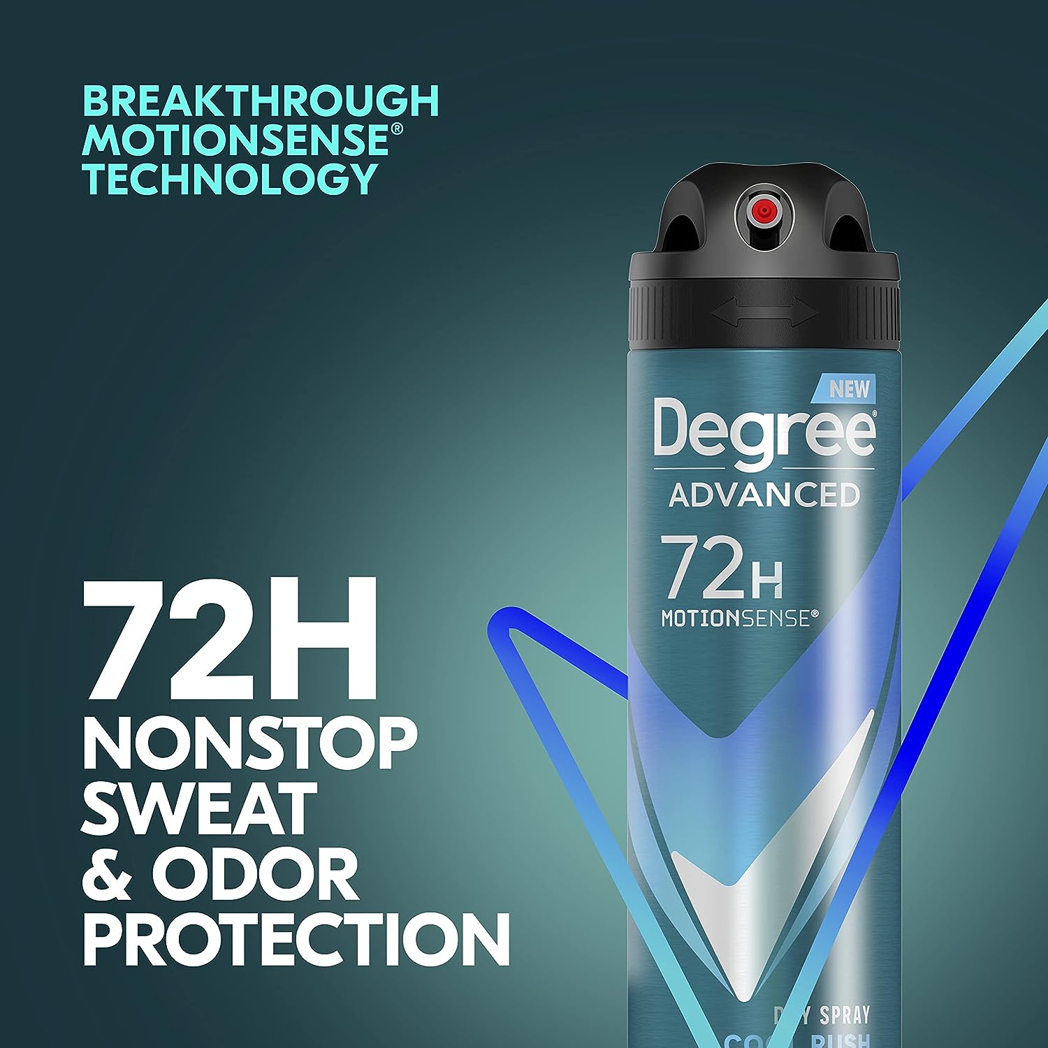 Degree Men Advanced Antiperspirant Deodorant Dry Spray Cool Rush, Pack of 12, 72-Hour Sweat and Odor Protection Deodorant for Men With MotionSenseTechnology 3.8 oz