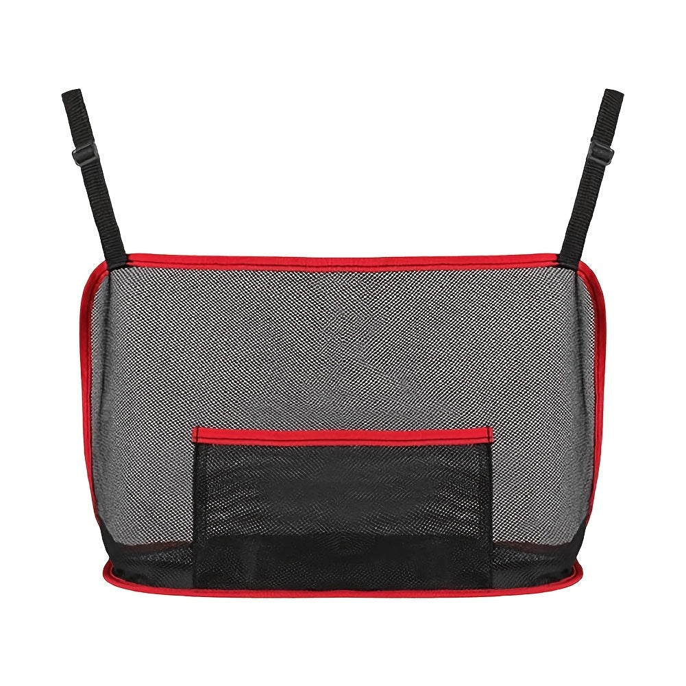LarCapacity Car Seat Net Pocket, Handbag Purse Holder Bag Organizer StoraPet Net Barrier Dog Pouch Between Back Seats