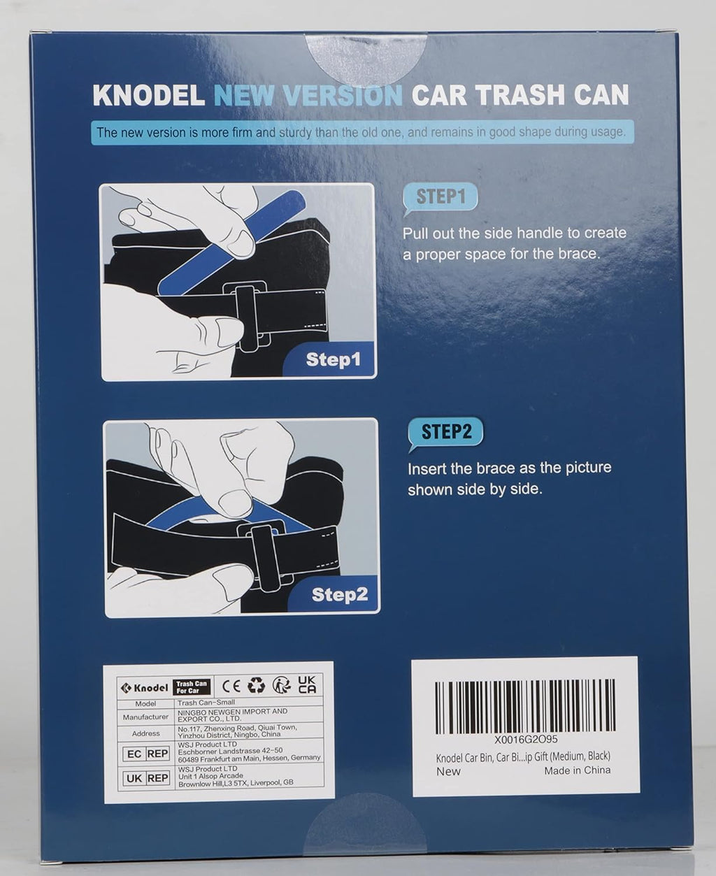 K KNODEL Car Trash Can, Waterproof Garbage Can/Bag with Lid, 600D Leak-Proof Trash Bin, Car Trash Hanging (Medium, Black)