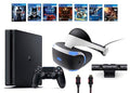 PlayStation VR Bundle 9 Items:VR Headset,Playstation Camera,PS4 Slim- Uncharted 4,6 VR Game Disc Until Dawn:Rush of Blood, EVE:Valkyrie,Battlezone,Batman:Arkham VR, DriveClub,Battlezone