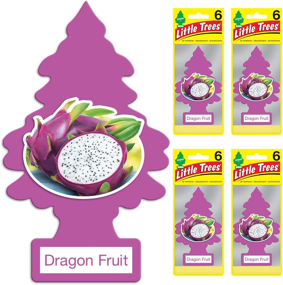 LITTLE TREES Air Fresheners Car Air Freshener. Hanging Tree Provides Long Lasting Scent for Auto or Home. Dragon Fruit, 24 Air Fresheners