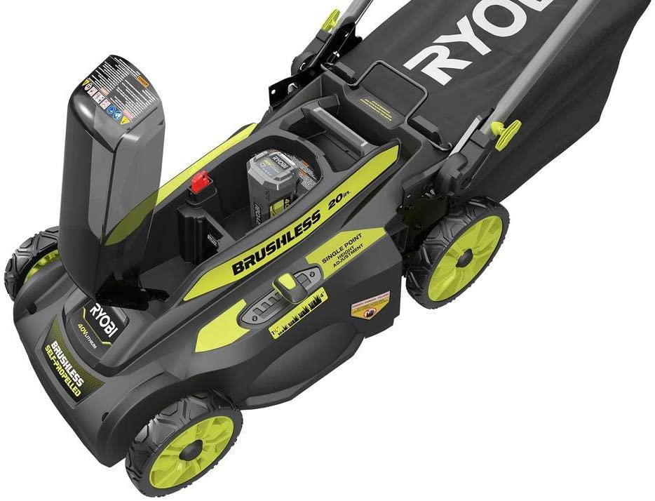 RYOBI 20 in. 40-Volt 6.0 Ah Lithium-Ion Battery Brushless Cordless Walk Behind Self-Propelled Lawn Mower with Charger Included