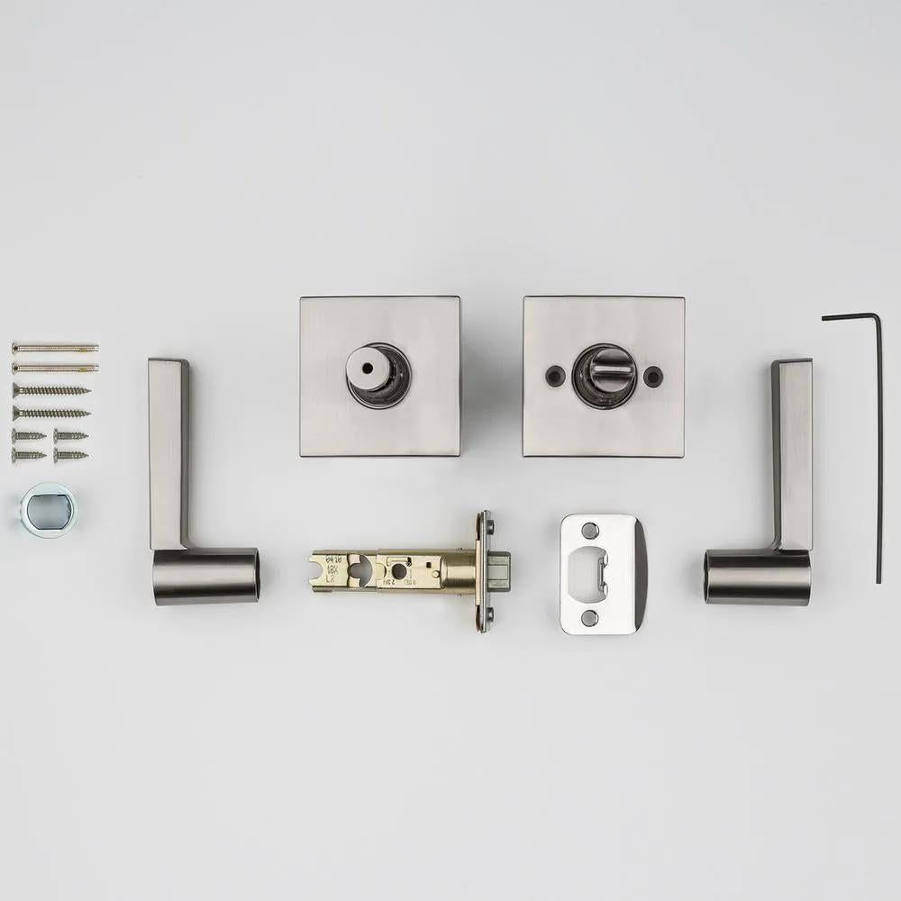 PrestiSpyglass Satin Nickel Bed/Bath Door Lever