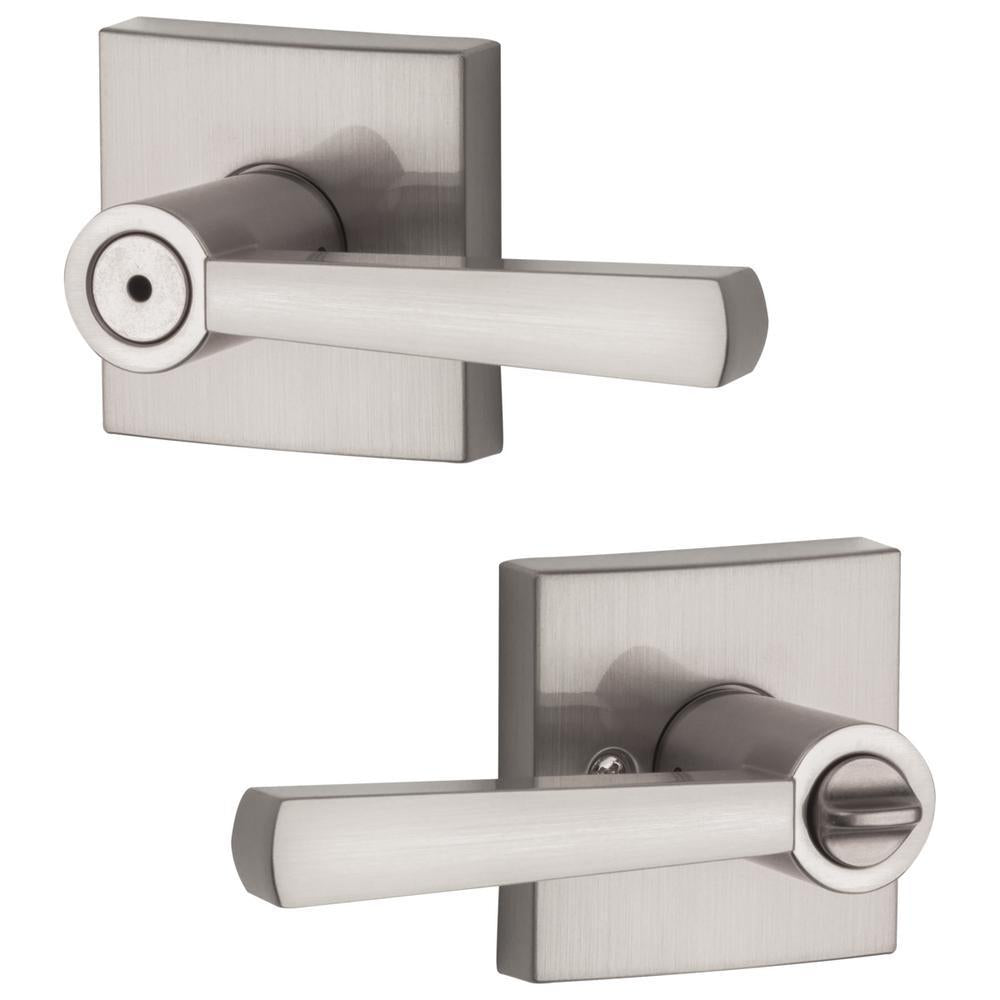 PrestiSpyglass Satin Nickel Bed/Bath Door Lever