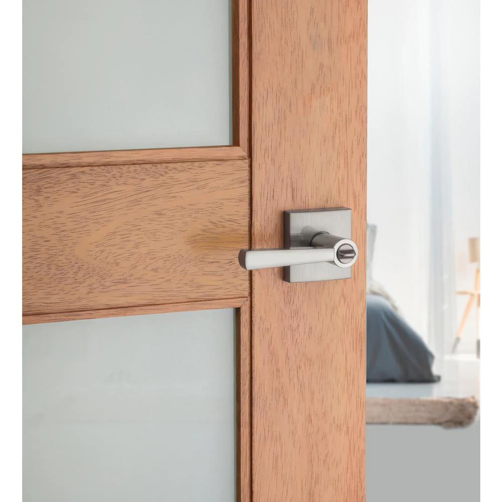 PrestiSpyglass Satin Nickel Bed/Bath Door Lever