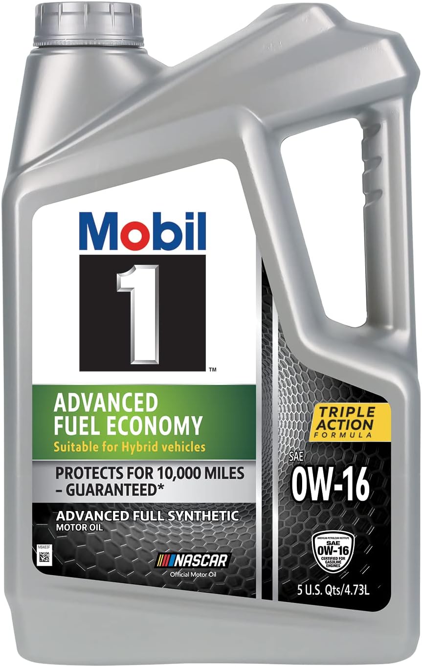 Mobil 1 Advanced Fuel Economy Full Synthetic Motor Oil 0W-16, 5 Quart