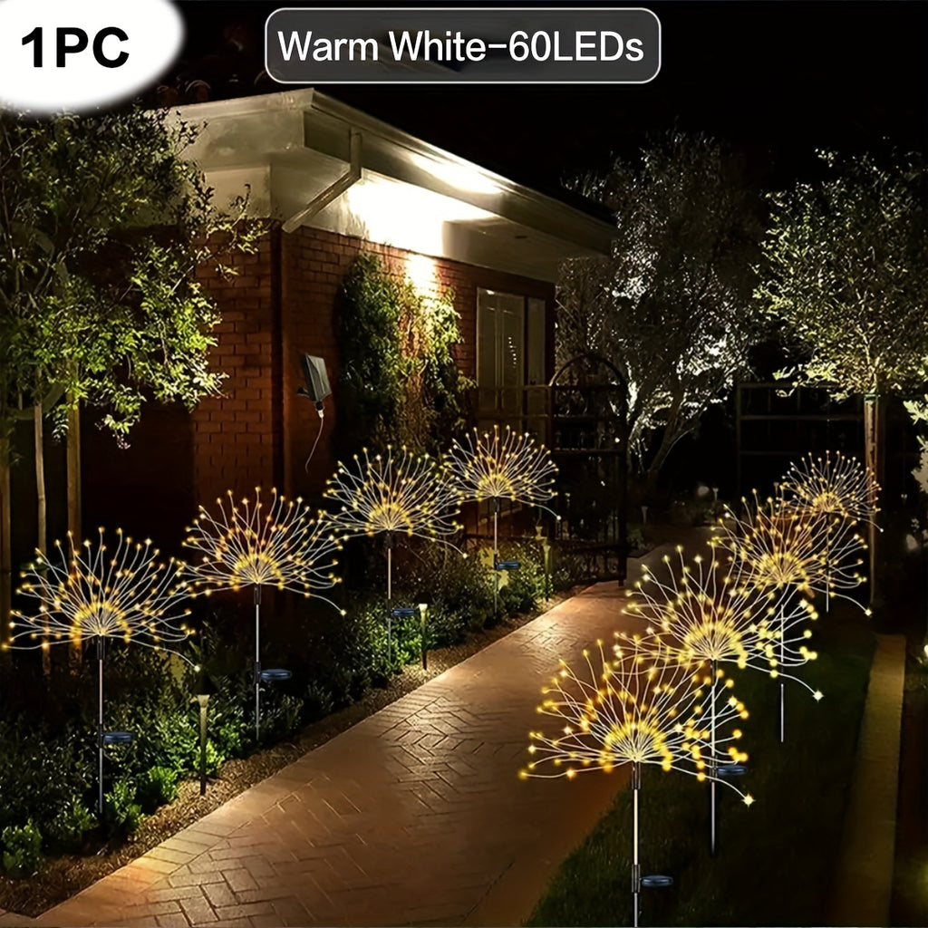 Solar Garden Lights Solar Firework Lights, 8-Mode Lighting Solar Lights Outdoor Waterproof For Garden Patio Walkway Pathway Party Wedding Decorative