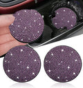 2pcs Bling Car Cup Holder Coaster, 2.75 inch Anti-Slip Shockproof Universal Fashion Vehicle Car Coasters Insert Bling Rhinestone Auto Automotive Interior Accessories for Women (2 pcs, Light Purple)
