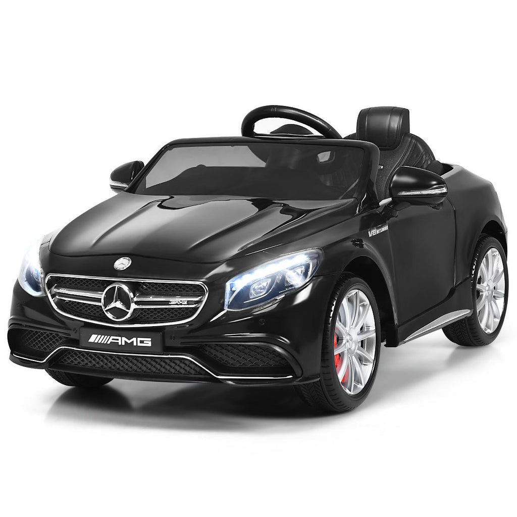 Gymax Kids Ride on Car 12V Licensed Mercedes-Benz S63 w/ MP3 Remote Control White/Black