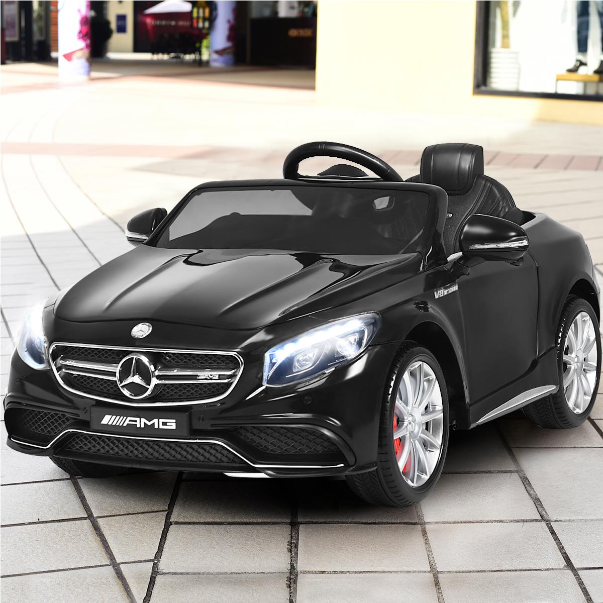 Gymax Kids Ride on Car 12V Licensed Mercedes-Benz S63 w/ MP3 Remote Control White/Black