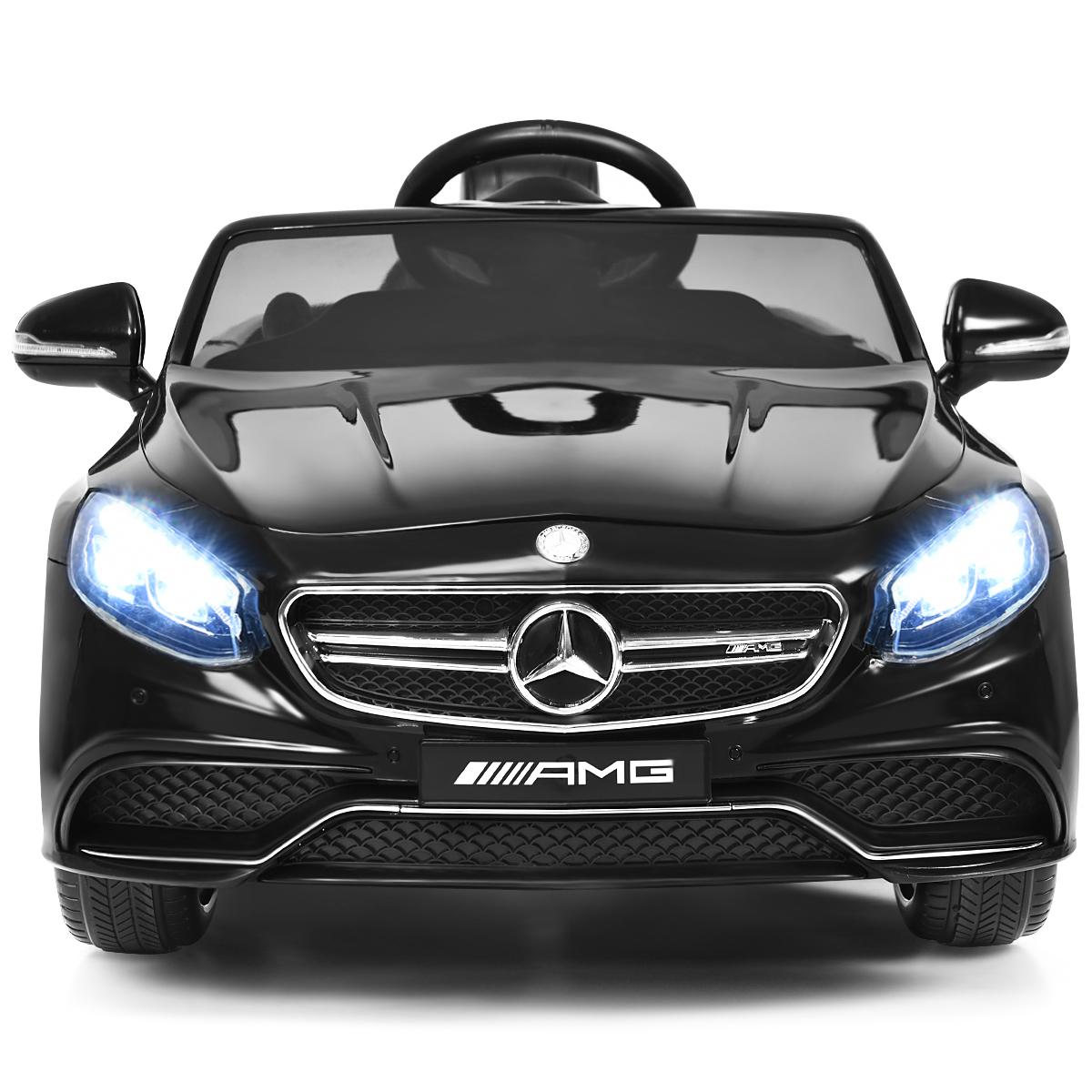 Gymax Kids Ride on Car 12V Licensed Mercedes-Benz S63 w/ MP3 Remote Control White/Black
