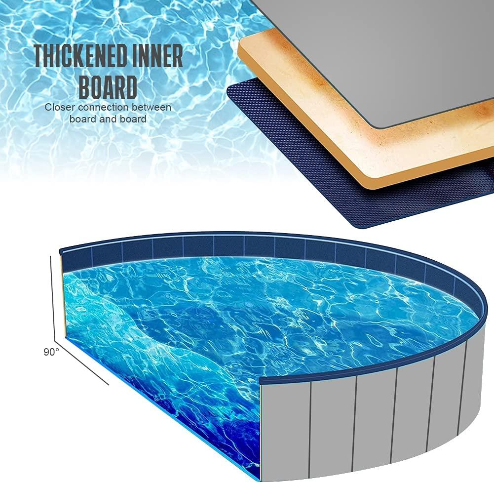 juegoal 63"x 12" foldable dog pools for large dogs, kids swimming pool with hard plastic, wading pools bathing tube for backyard