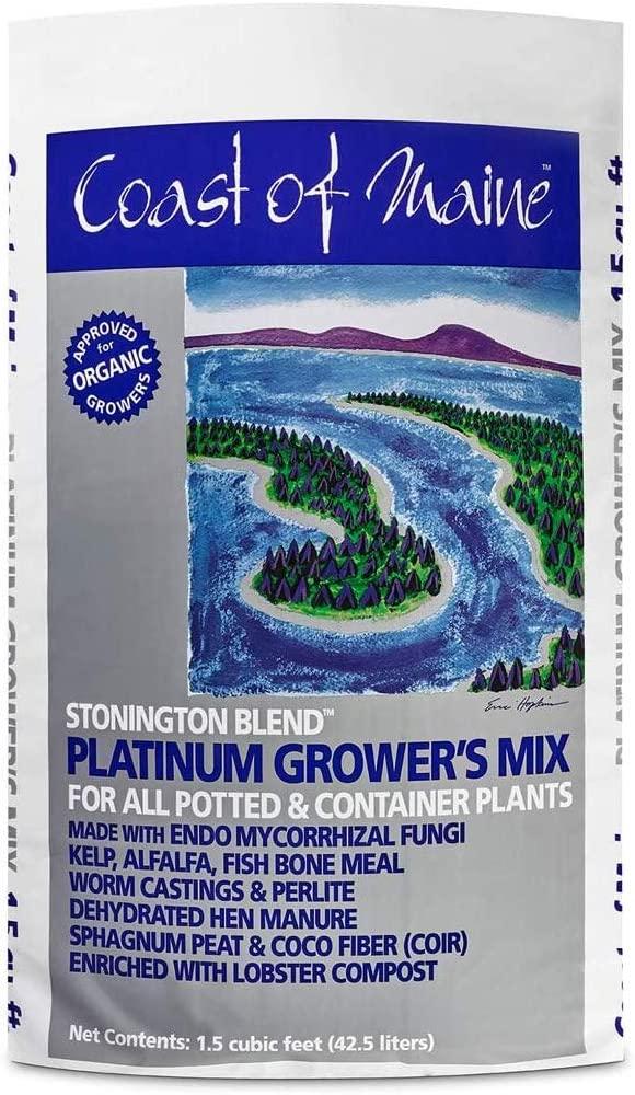 Coast of Maine CMSBO15 Stonington Blend Organic Growers Mix with All Natural Oceanic Ingredients for Planters and Pots, 1.5 Cubic Feet (4 Pack)
