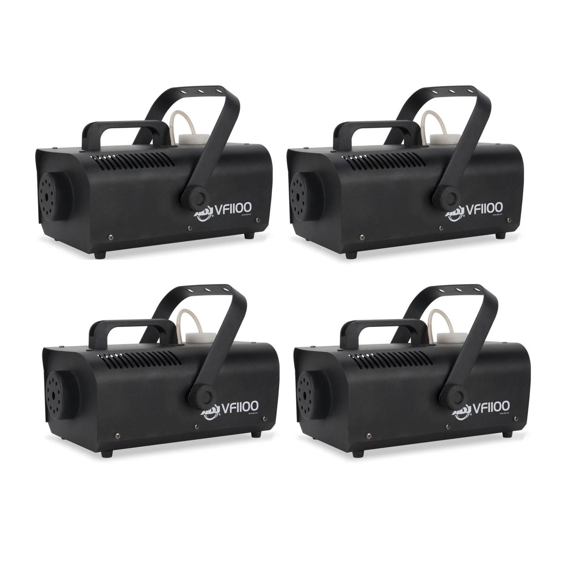 American DJ  1 Liter Medium Size Mobile Smoke Fog Machine w/ Remotes (4 Pack)