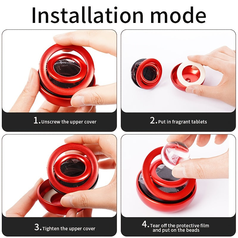 Solar-Powered Car Aromatherapy: Revitalize Your Car's Interior with this Rotating Air Freshener &amp; Purifier!
