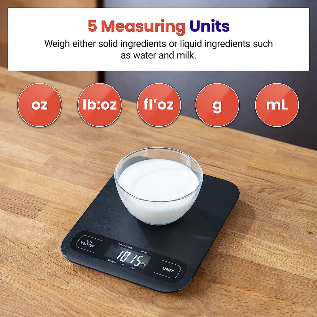 Etekcity Food Kitchen Scale, Digital Grams and Ounces for Weight Loss, Baking, Cooking, Keto and Meal Prep, Large, Black