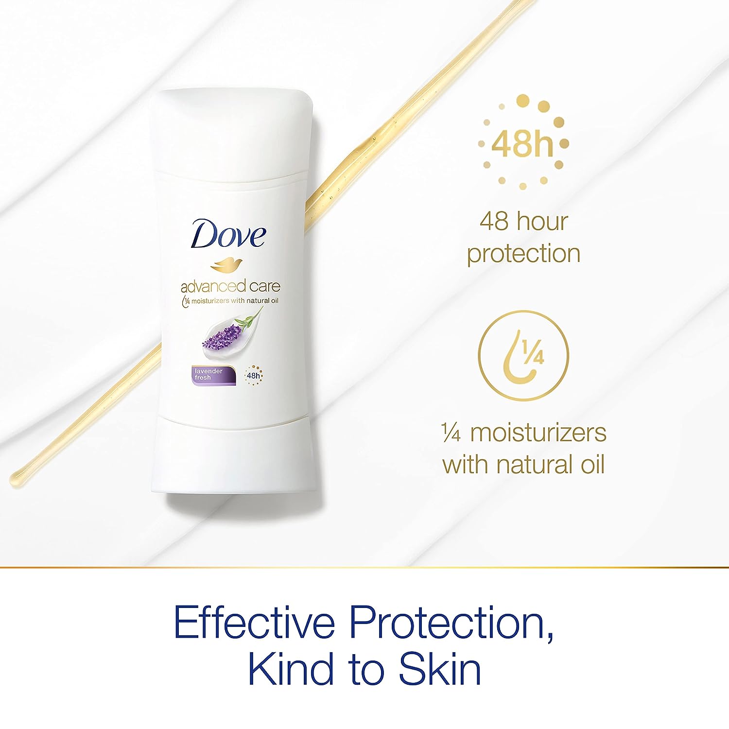 Dove Advanced Care Antiperspirant Deodorant Stick for Women, Lavender Fresh, for 48 Hour Protection And Soft And Comfortable Underarms, 2.6 oz