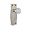 Prairie Plate with Keyhole 2-3/8 in. Backset Satin Nickel PassaHall/Closet Crystal Glass Door Knob