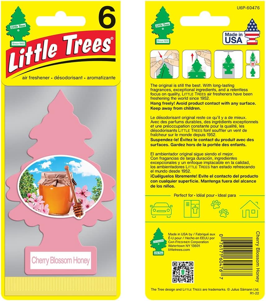 LITTLE TREES Air Fresheners Car Air Freshener. Hanging Tree Provides Long Lasting Scent for Auto or Home. Cherry Blossom, 24 Air Fresheners