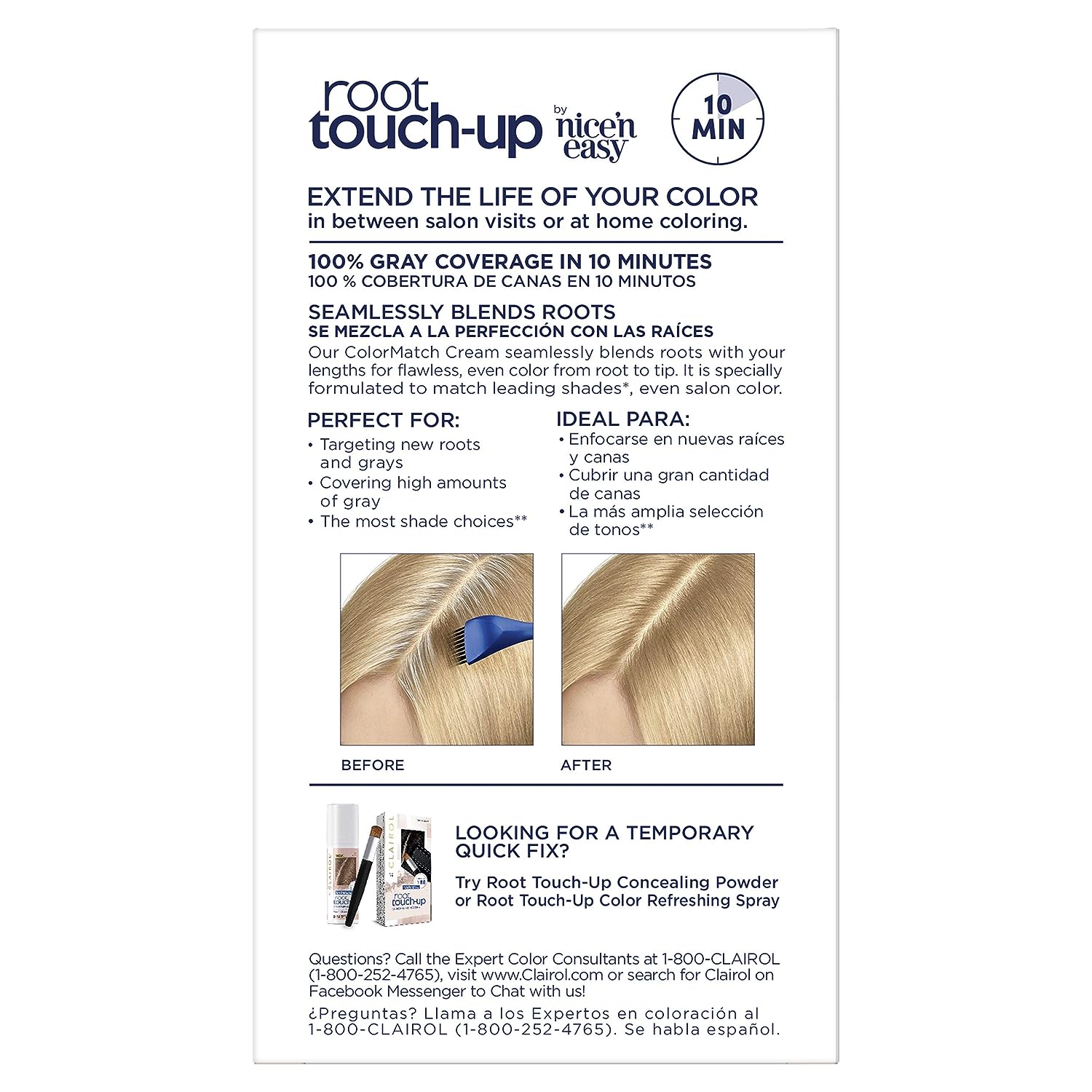 Clairol Root Touch-Up by Nice'n Easy Permanent Hair Dye, 9 Light Blonde Hair Color, Pack of 2