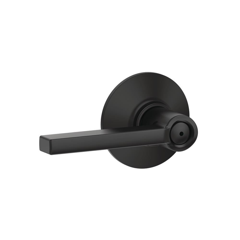 Latitude Matte Black Privacy Bed/Bath Door Lever
