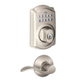 Camelot Satin Nickel Keypad Electronic Door Lock Deadbolt and Accent Lever