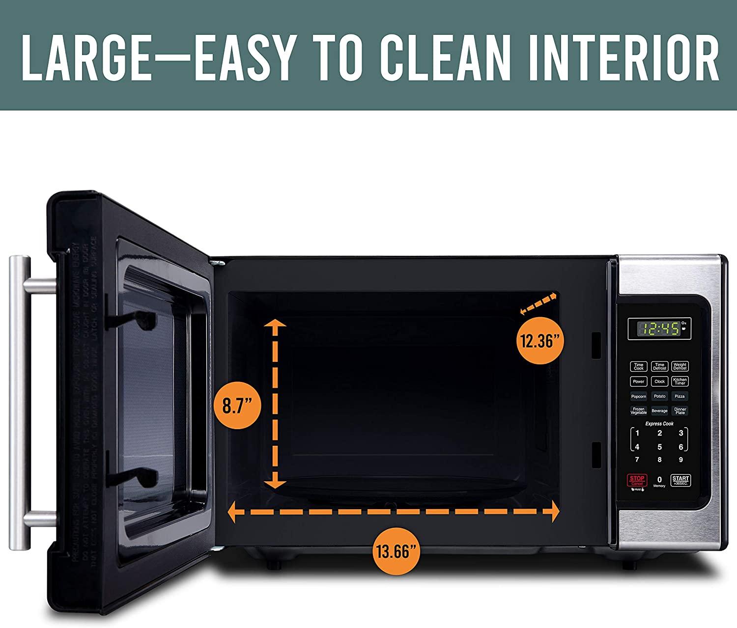 Farberware Classic FMO09AHTBKD Classic 0.9 Cu. Ft. 900-Watt Microwave Oven with LED Lighting,  Steel