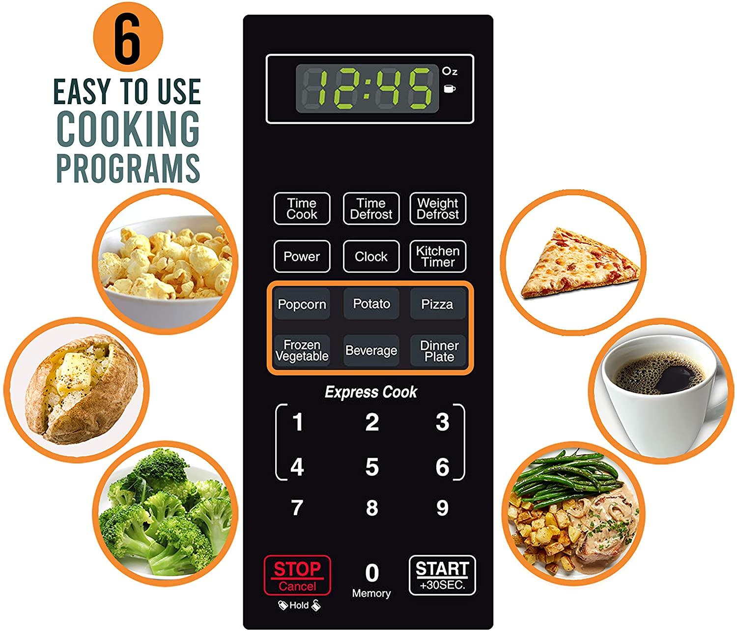 Farberware Classic FMO09AHTBKD Classic 0.9 Cu. Ft. 900-Watt Microwave Oven with LED Lighting,  Steel