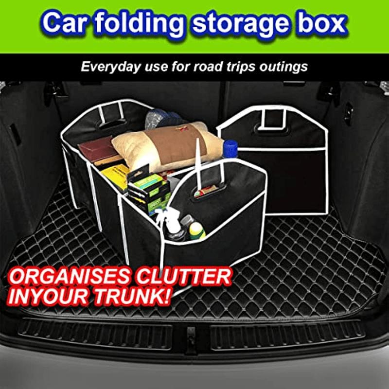 1pc Universal Car Trunk Organizer, Portable Foldable Waterproof Auto StoraBag With 3 Compartments, For SUV, Truck, Van, Sedan