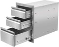 Outdoor Kitchen Drawers  Steel, Triple BBQ Drawers Flush Mount