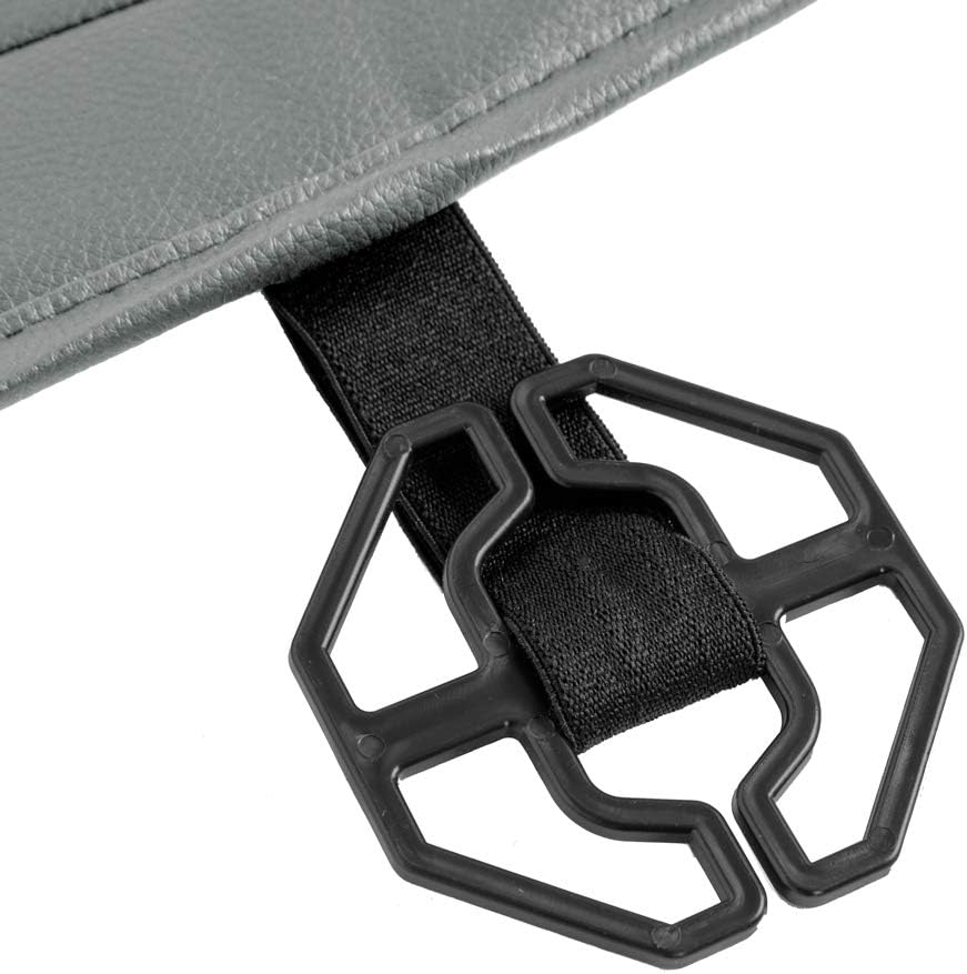 Motor Trend Seat Covers for Cars Trucks SUV, Faux Leather Full Set Gray Padded Car Seat Covers with Storage Pockets, Premium Interior Car Seat Cover