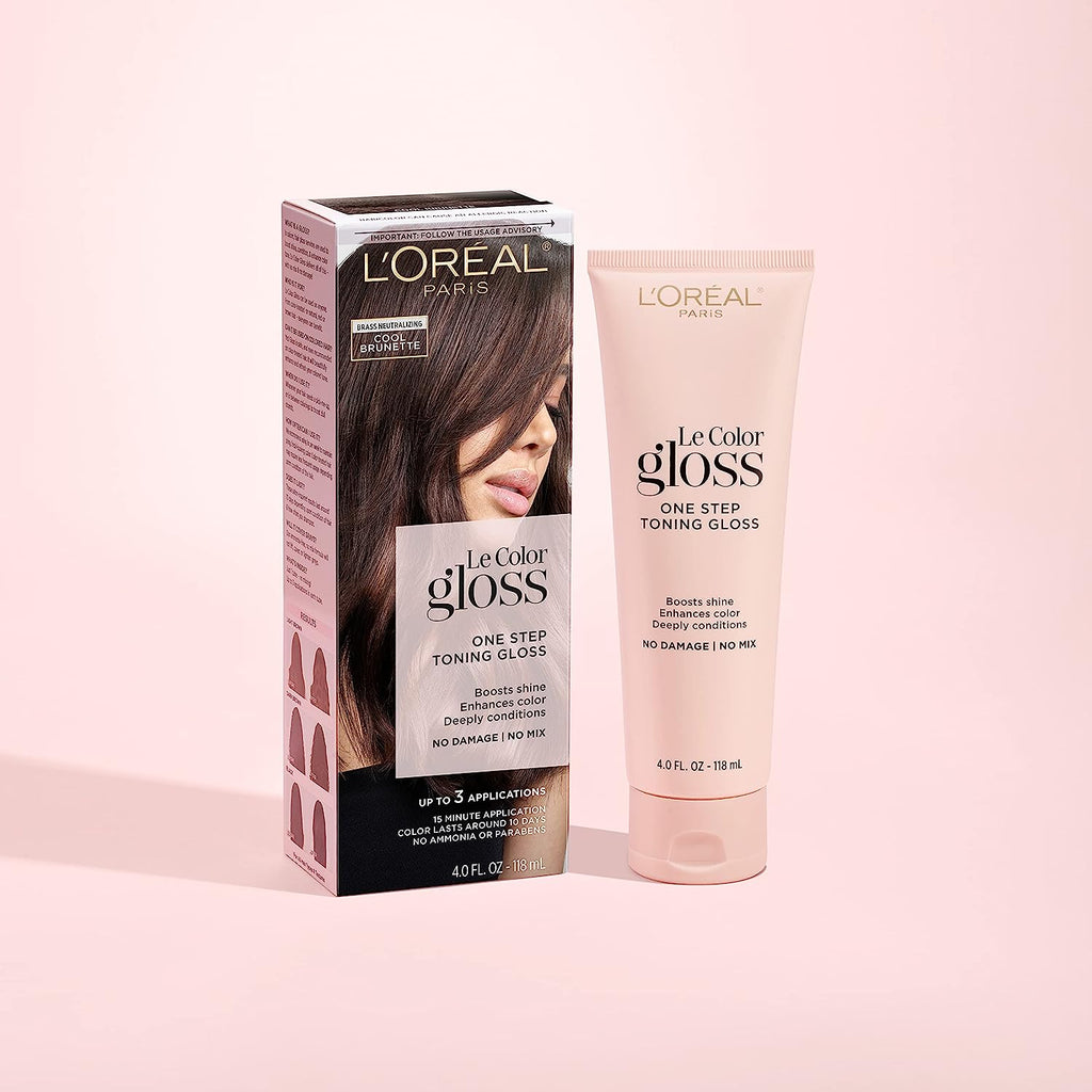 L’Oréal Paris Le Color One Step Toning Hair Gloss, Cool Brunette, 4 Ounce