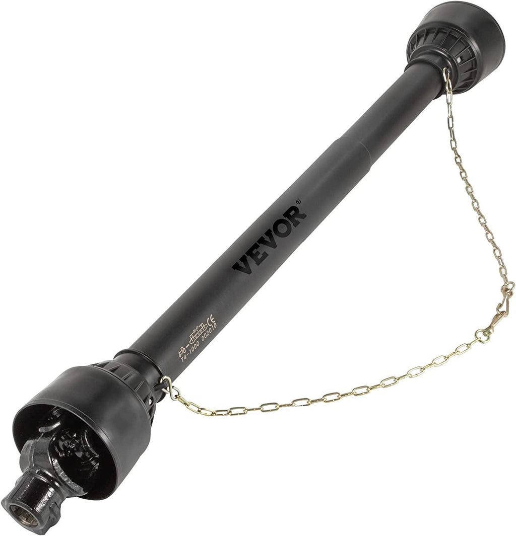 PTO Shaft, 1-3/8" PTO Drive Shaft, 6 Spline Tractor, Round Implement Ends PTO Driveline Shaft, Series 4 Tractor PTO Shaft, 43"-61" Brush Hog PTO Shaft Black, for Finish Mower, Rotary Cutter