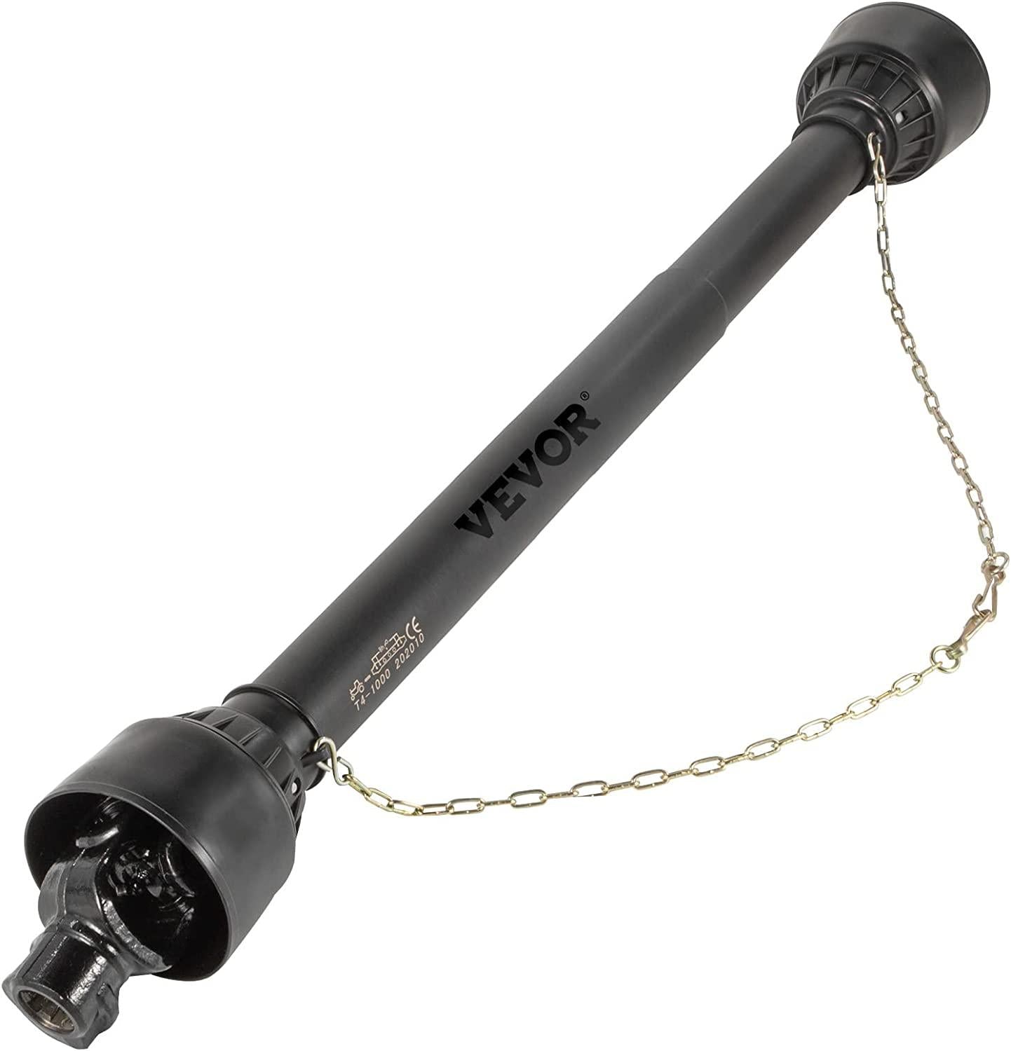 PTO Shaft, 1-3/8" PTO Drive Shaft, 6 Spline Tractor, Round Implement Ends PTO Driveline Shaft, Series 4 Tractor PTO Shaft, 43"-61" Brush Hog PTO Shaft Black, for Finish Mower, Rotary Cutter