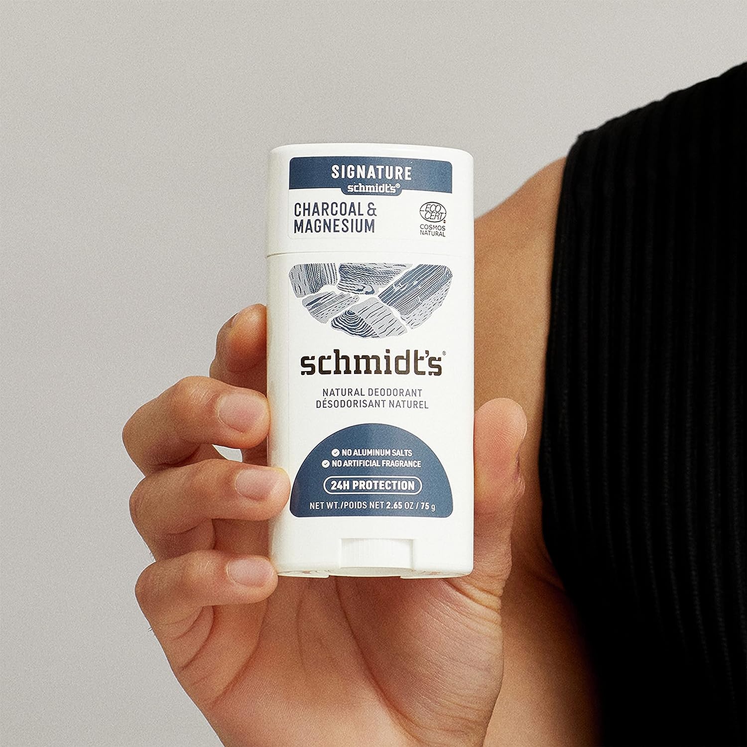 Schmidt's Aluminum Free Natural Deodorant for Women and Men, Charcoal and Magnesium with 24 Hour Odor Protection, Vegan, Cruelty Free, Fresh, 2.65 oz, Pack of 4