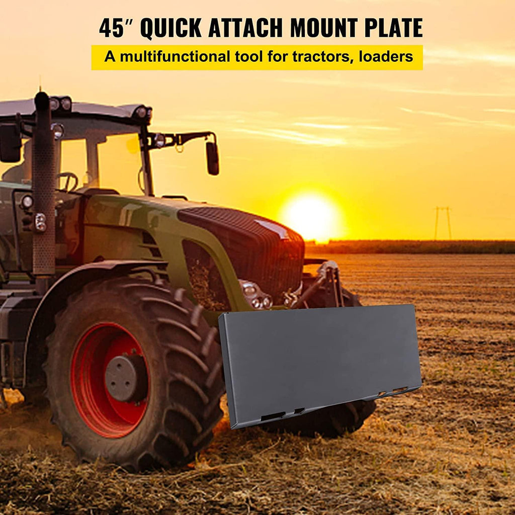 Bestauto Skid Steer Attachment 3/8in Skid Steer  Attach Plate 85LBS Skidsteer Attachment 18.5" Height  Attach Skid Steer Attachments for Buckets, Plows, Forks