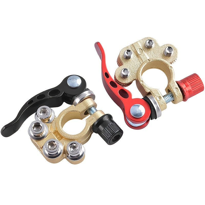 2pcs/set Car Battery Terminal Connector Battery Wire Cable Clamp Terminal Shut-Off Connectors Car