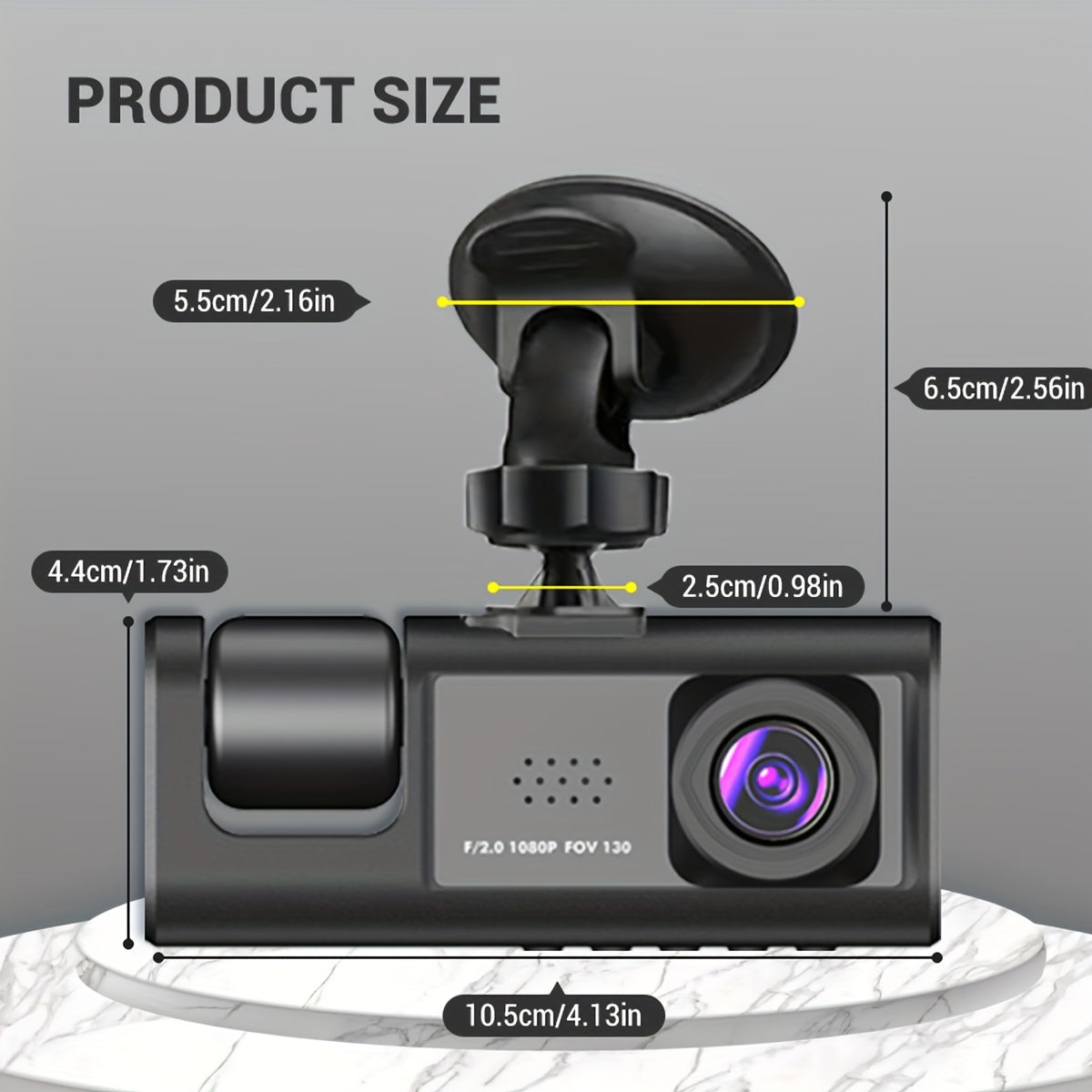 3 Channel Dash Cam Front And Rear Inside,1080P Dash Cam IR Night Vision, Loop Recording Car DVR Camera 3 Lens  With 2 Inch IPS Screen 3 Cameras Car Dashcam,car Black Box Recording At Same Time,Wide Angle Dashboard Camera Recorder
